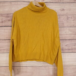 DIVIDED H&M ACRYLIC TURTLENECK SWEATER WOMENS SIZE S SMALL YELLOW GOLD
